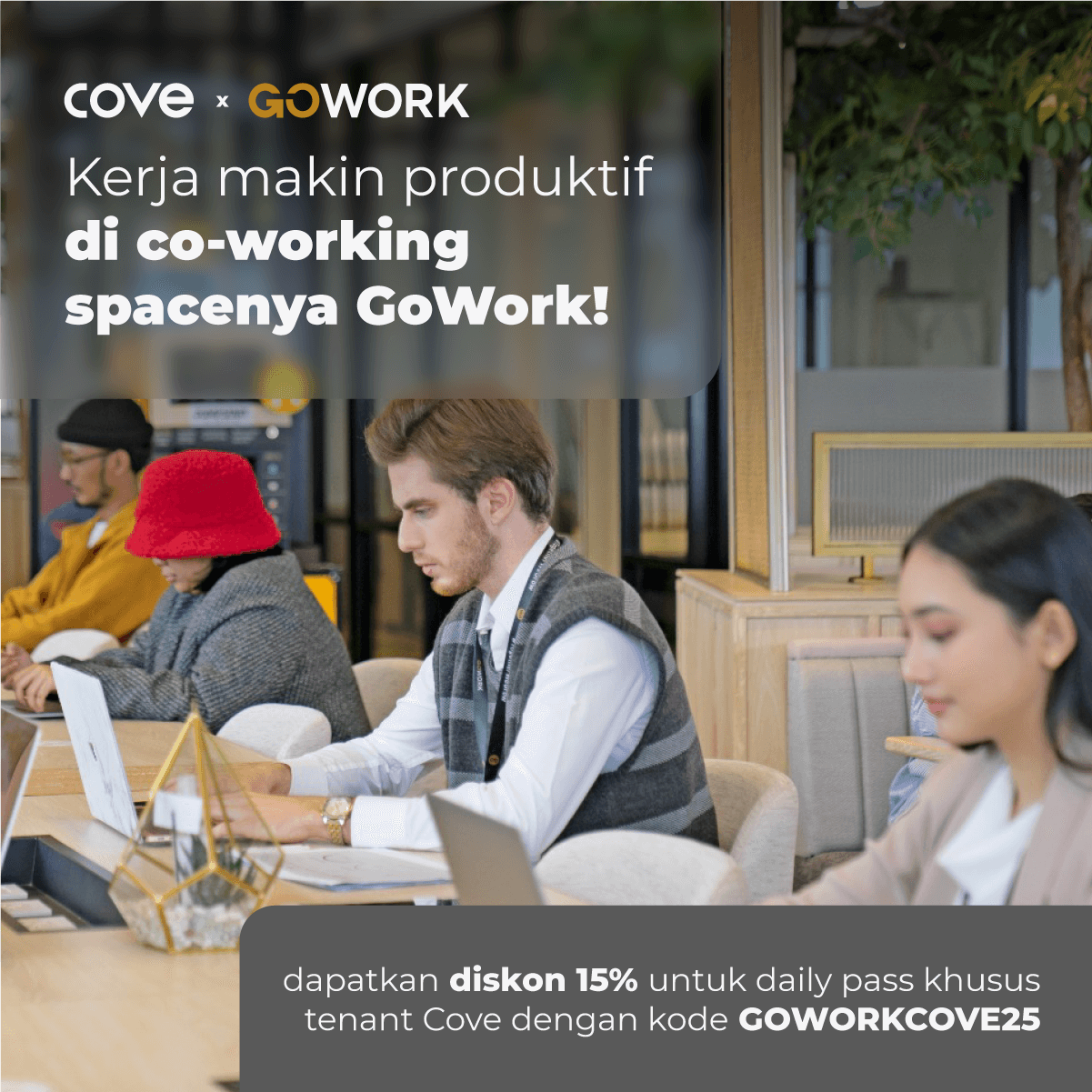 Kerja makin produktif tiap hari dengan diskon Rp 25.000 untuk daily co-working di GoWork