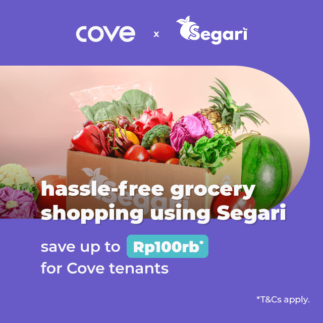 Discount up to Rp100rb* online grocery shopping by Segari